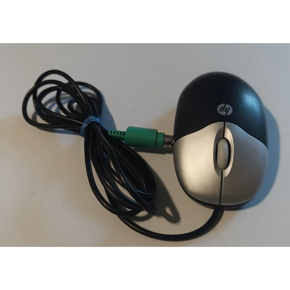 HP M-SBF96 Vintage Optical Scroll Wheel Mouse Silver/Black, Three Button, PS/2
